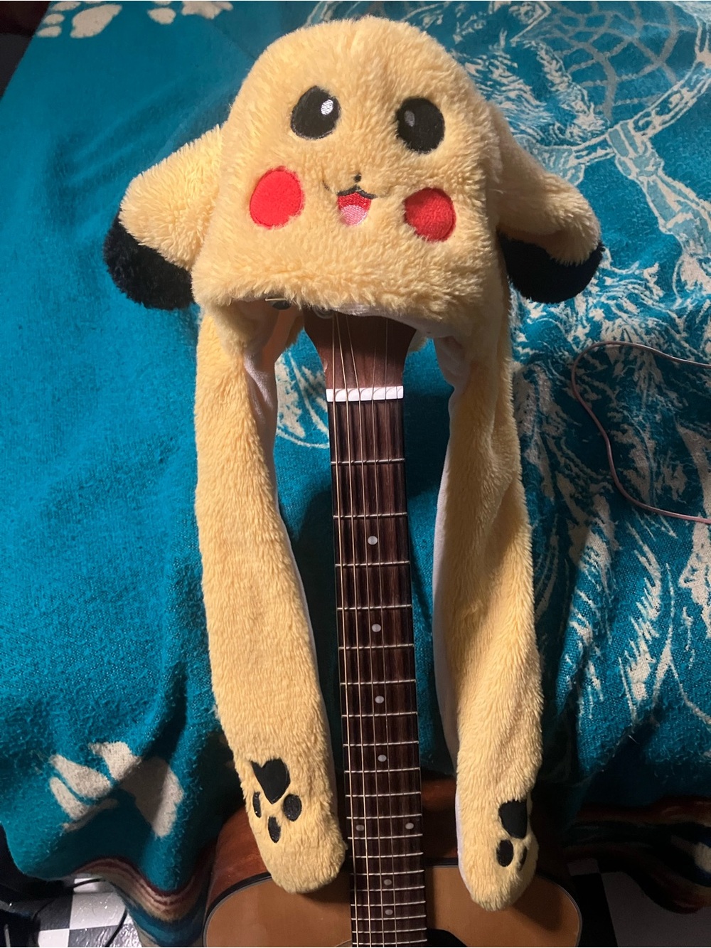 Pikachu Light Up Hat Hood With Moving Ears NEW